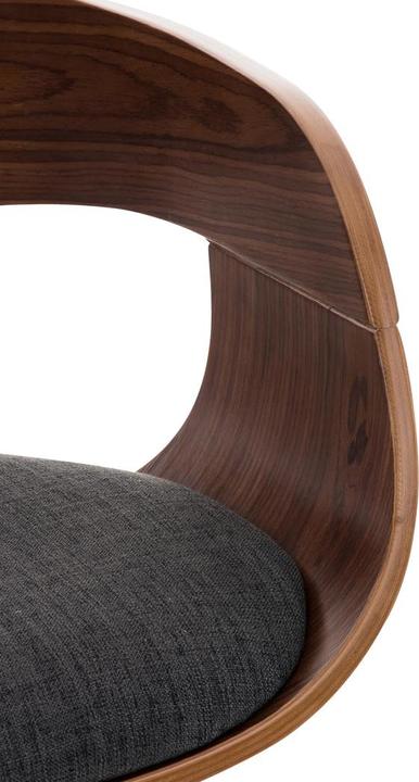 Actual product image CLP Barstool Kingston Fabric, walnut/dark grey