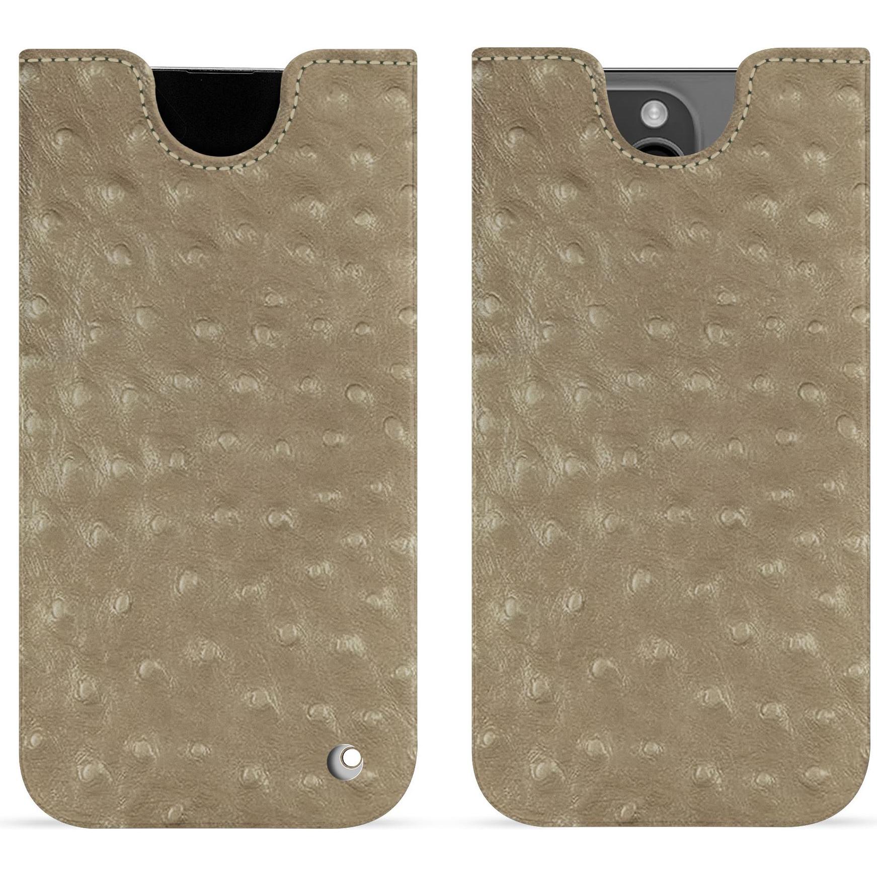 Noreve Lederschutzhülle (Apple iPhone 15 Pro Max), Smartphone Hülle, Beige