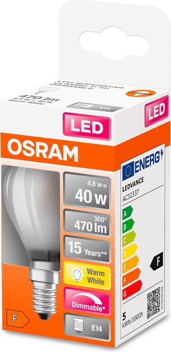Produktbild Osram Led Retrofit Classic P (E14, 4.80 W, 470 lm, 1 x, F)