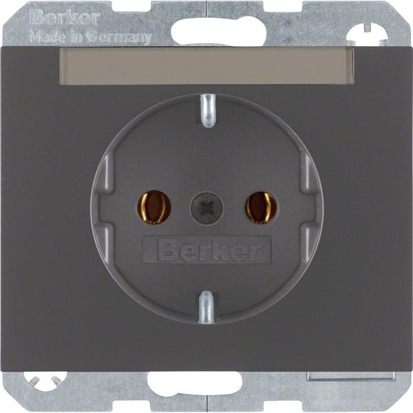 Berker, Steckdose, Steckdose SCHUKO mit Beschriftungsfeld K.1 anthrazit, matt