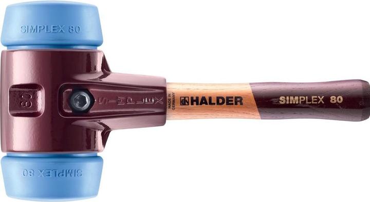 Actual product image Halder SIMPLEX soft-face hammer Malleable cast iron housing Wooden handle