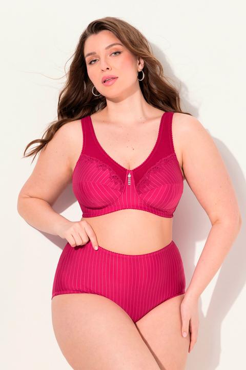 Actual product image Ulla Popken 2 Pack of Stretch Microfiber Brief Panties - Pinstripe (60)