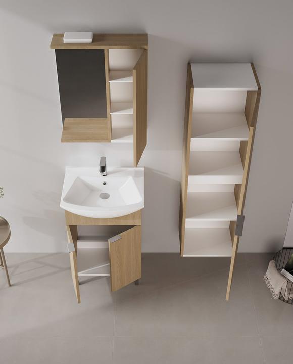 Produktbild Homitis Purus 55 Bathroom Cabinet With Sink & Mirror Set (2 Pieces)