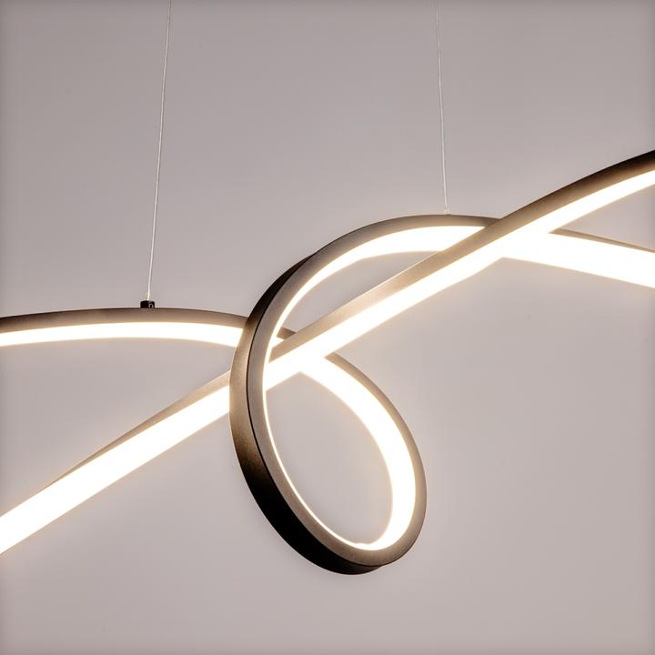 Produktbild Maytoni Curve LED Pendelleuchte, Hängeleuchte 42W Schwarz 85Ra Neutralweiss (2800 lm)