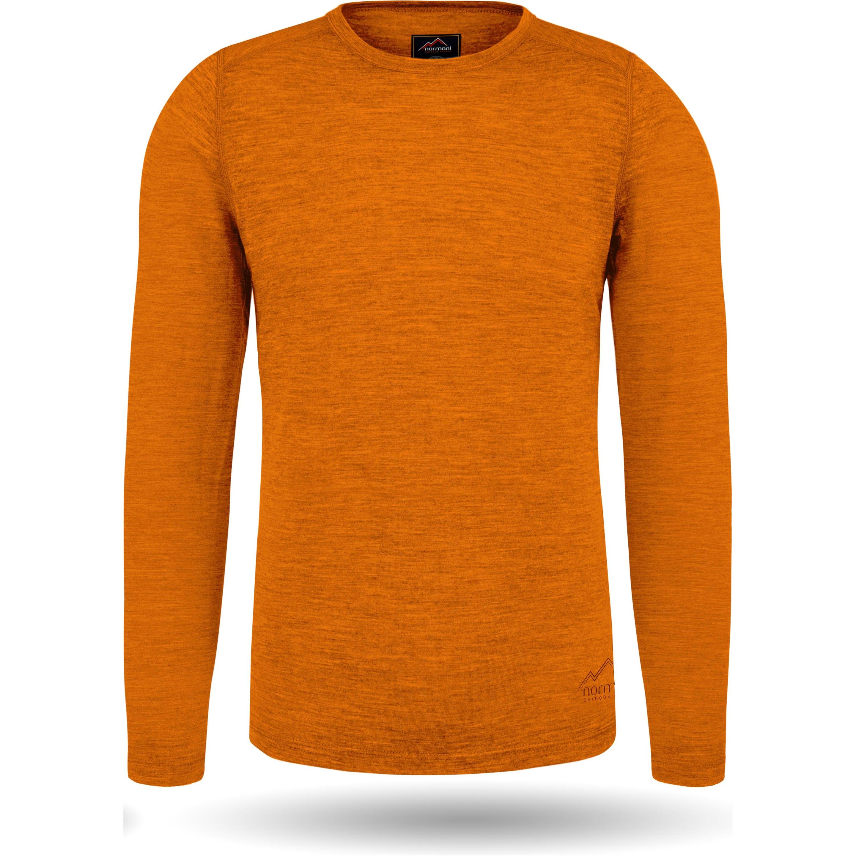 Normani, Herren, Funktionsshirt, Herren Merino Langarm Melbourne (3XL), Orange, 3XL