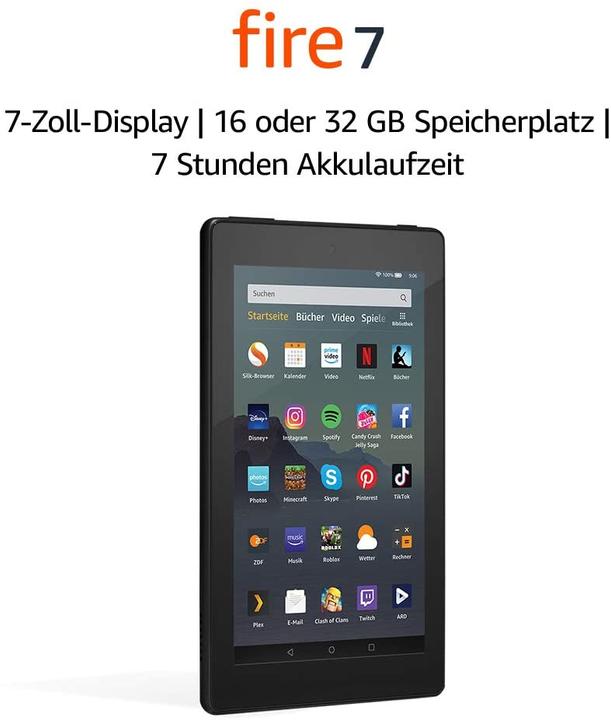 Produktbild Amazon Fire 7 (nur WLAN, 7", 16 GB, Black)