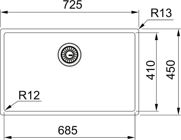 Actual product image Franke 127.0662.644 (Fitted sink with draining board, 45 cm, 72.50 cm)