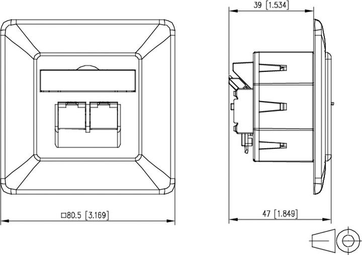 Produktbild Metz Connect E-DAT C6A IDC Dose, 2 Port