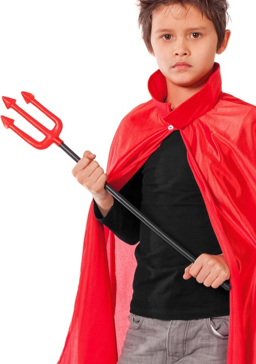 Produktbild Metamorph Teufelkostüm für Kinder 4-teilig mit Umhang, Teufelshörnern, Dreizack und Schminke (One Size)