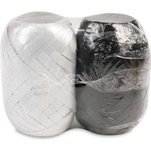 Pattberg, Geschenkverpackung, 2 Eiknäuel - America - silber, schwarz (Geschenktüte, 2 x)