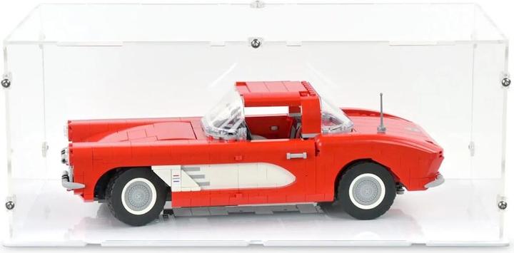 Actual product image iDisplayit Acrylic display for LEGO® 10321 Chevrolet Corvette (With white bottom)