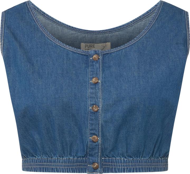 Image du produit Ulla Popken Bustier en coton bio, aspect jean. Col rond. (46, 48)