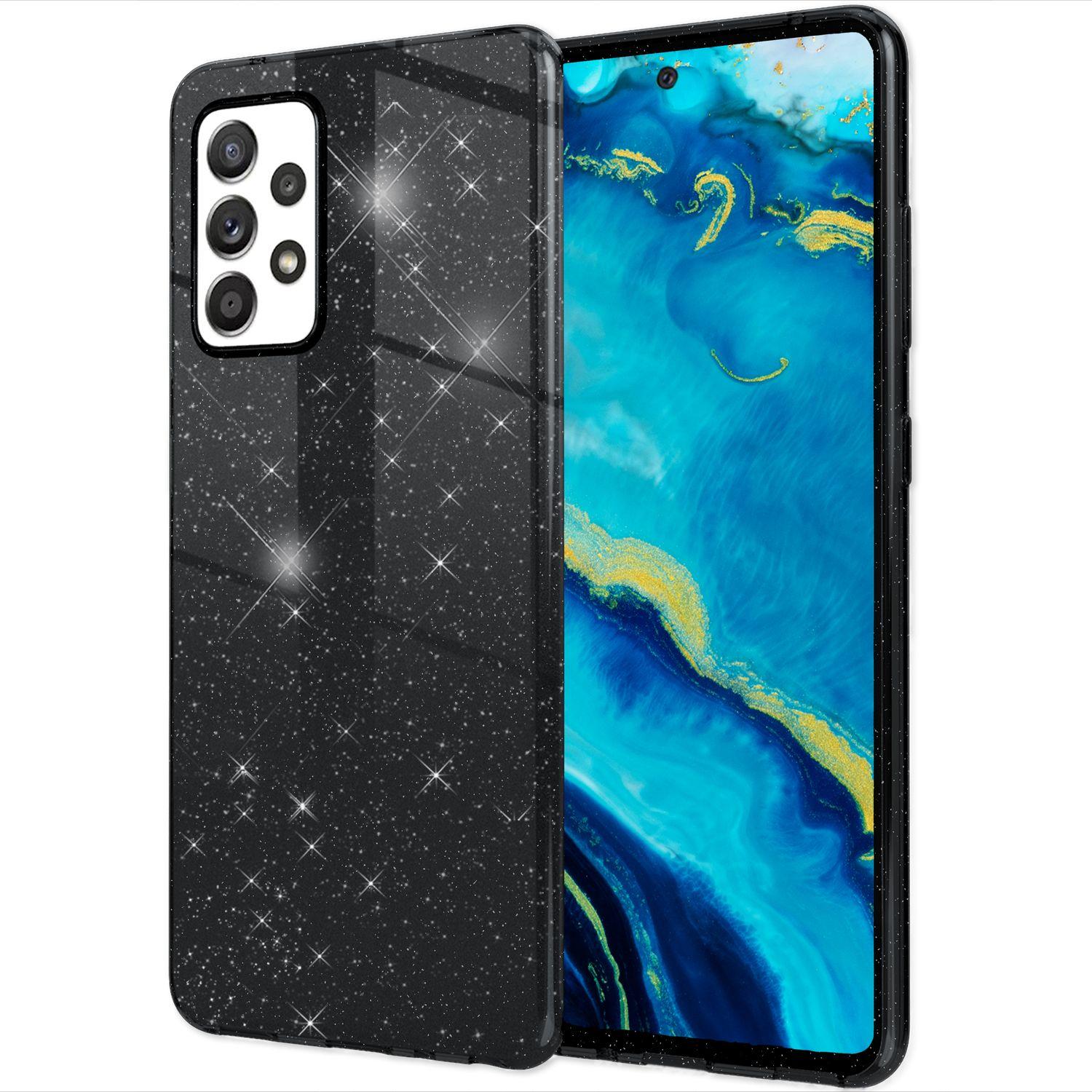 Nalia Glitzer Hülle (Samsung Galaxy A33), Smartphone Hülle, Schwarz