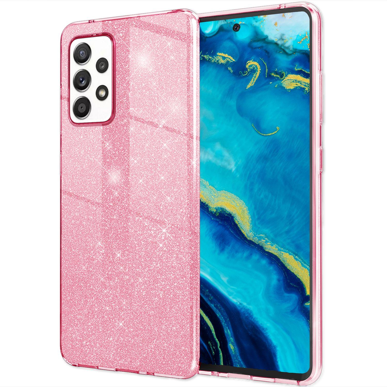 Nalia Glitzer Hülle (Samsung Galaxy A33), Smartphone Hülle, Pink