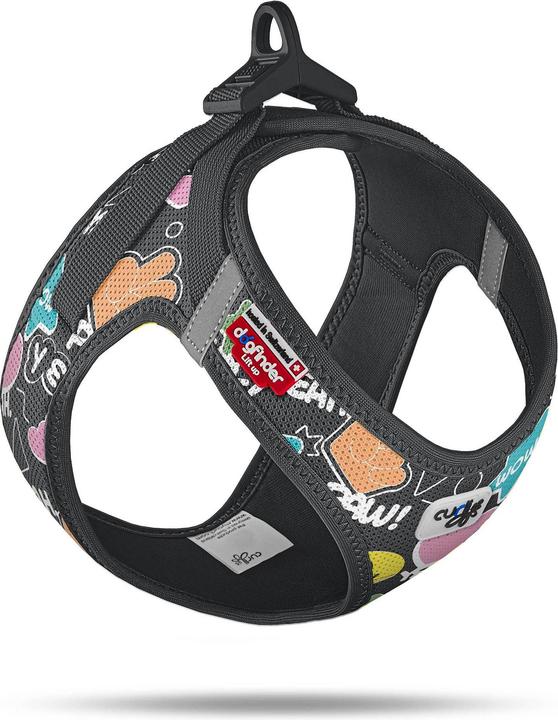 Curli Vest Geschirr Air-Mesh LE25 L Comic schwarz (L, Hund, Allgemein)