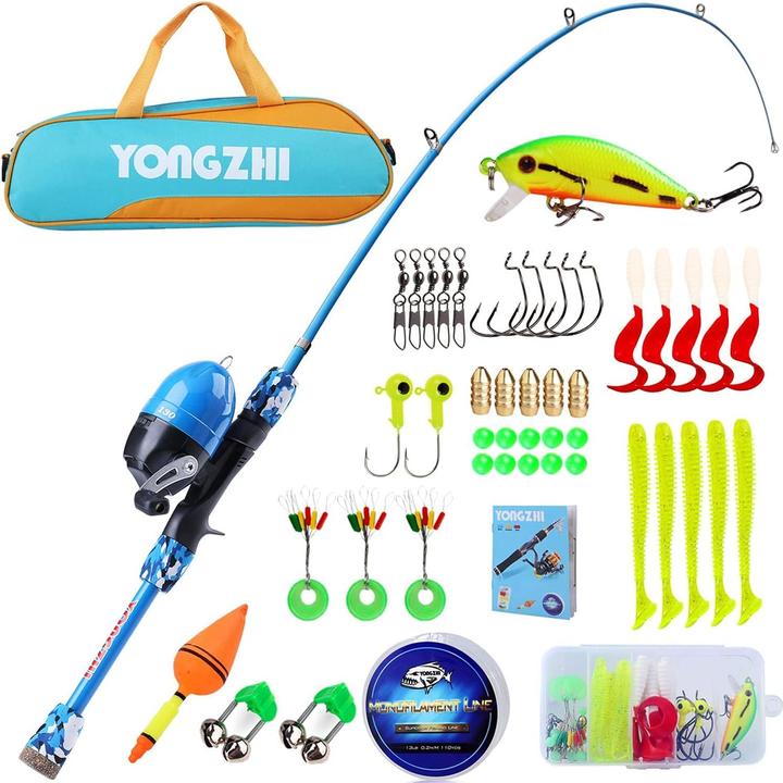Sougayilang Kinder Teleskop-Angelruten-Set (Kit de pêche, 150 cm)