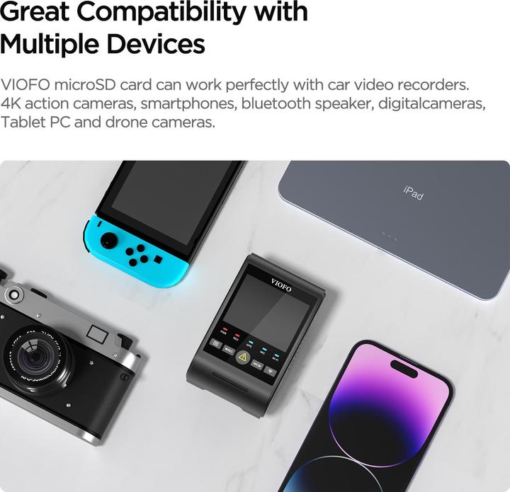 Actual product image Viofo 64GB memory card (64 GB, microSD)