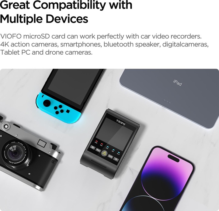 Actual product image Viofo 64GB memory card (64 GB, microSD)