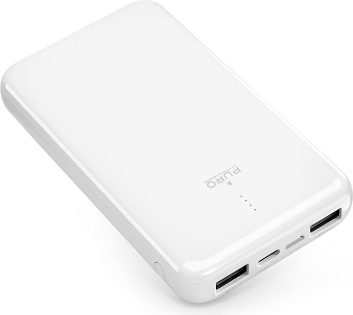 Actual product image Puro Baltas Fast Charger 10000 mAh 2 x USB-A + 1 x USB-C balta (10000 mAh, 10 W, 37 Wh)