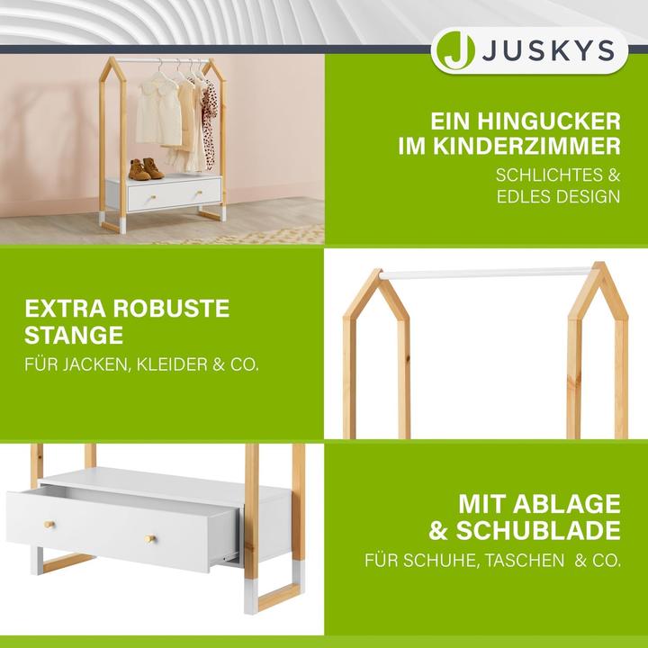 Immagine prodotto Juskys Kinder Kleiderständer Filla mit Schublade und Stange