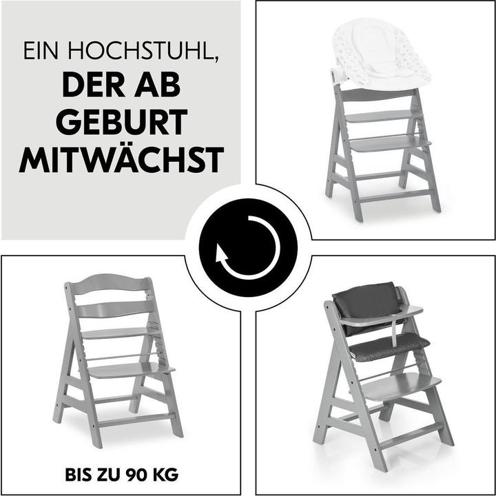 Produktbild Hauck Hochstuhl Alpha Plus - im Sparset inkl. Sitzkissen (Treppenhochstuhl)