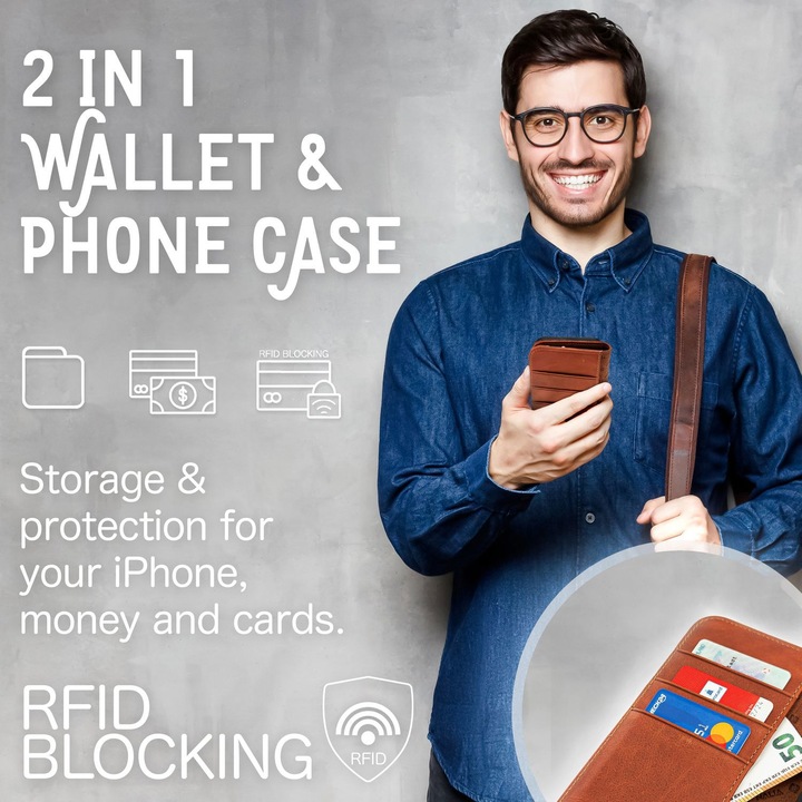Produktbild Nalia Echt Leder Flip Case Hülle mit Magnetverschluss (Samsung Galaxy S23+)
