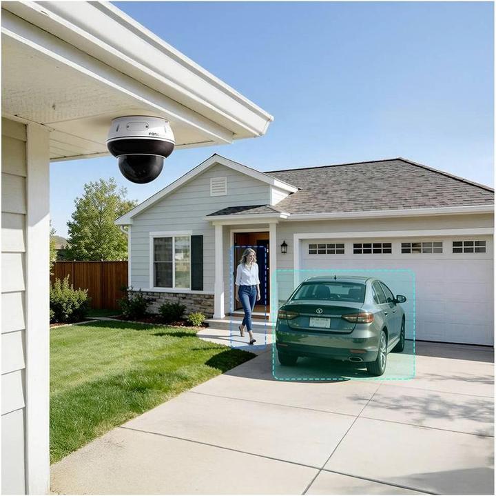 Actual product image Foscam D8ET white 4K 8MP PoE IP-Dome-Überwachungskamera Outdoor mit PTZ AI-Detektion weiss (3840 x 2160 pixels)