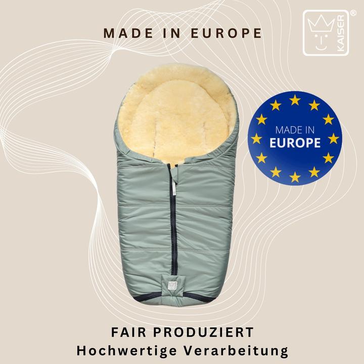 Produktbild Kaiser Baby Kaiser Babyschalen Fusssack aus Lammfell Naadja, salbei green/grey