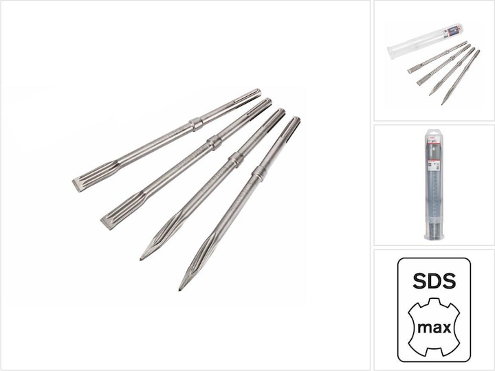 Image du produit Bosch Professional Zubehör PRO SDS max-5C Jeu de burins, burin pointu 400 mm, burin plat 25 x 400 mm, 2+2 pcs. (25 mm)