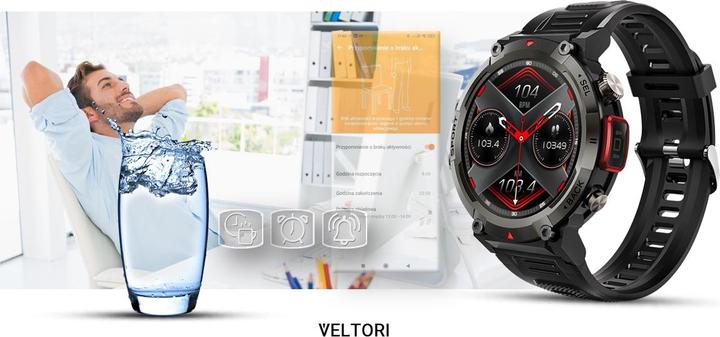 Actual product image Giewont Veltori VT140-1 Smartwatch, schwarzes Silikonarmband