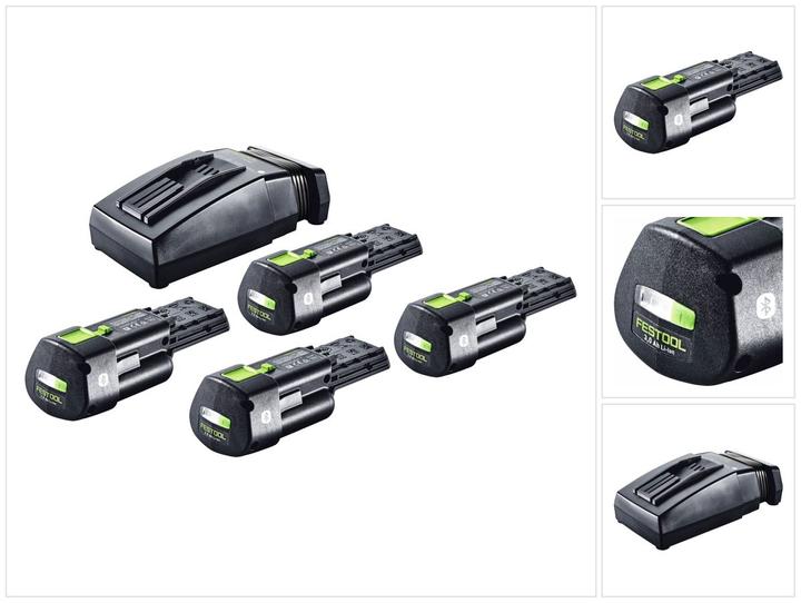 Festool Energie Set 4x BP 18 Li 3,0 Ergo I Akku 18 V 3,0 Ah / 3000 mAh Li-Ion ( 4x 577704 ) + TCL 6 (18 V)