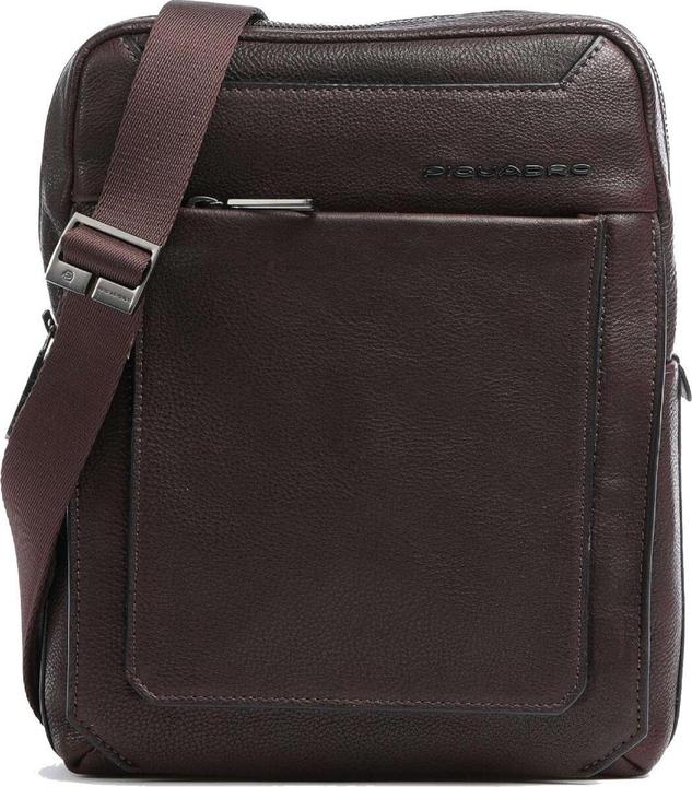 Piquadro Tallin, Small, Leather Crossbody Bag, Brown, CA1816W108, 21.5 x 2 (IPad Pro 11)