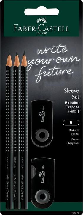 Produktbild Faber-Castell Sleeve Set black (B, 3x)