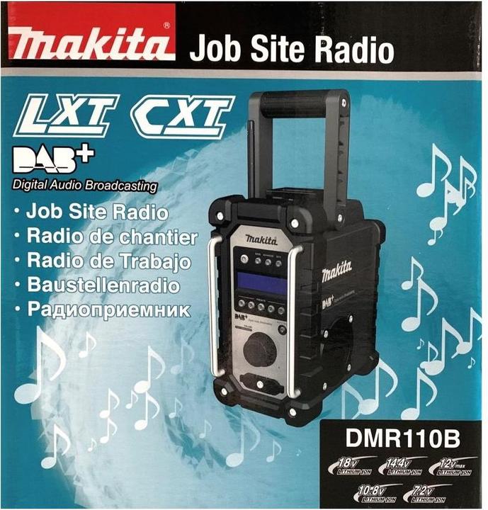Productafbeelding Makita DMR110B Bouwplaatsradio (DAB+, FM, KW)