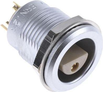 Actual product image Lemo Circular Connector, 2 Contacts, Panel Mount, Socket, Female, IP50, 2S Series