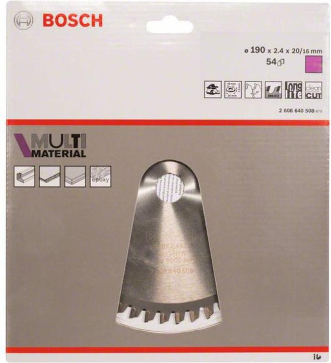 Immagine prodotto Bosch Professional Zubehör Lama circolare PRO Multi Material, 190 x 2,4 x 20 mm