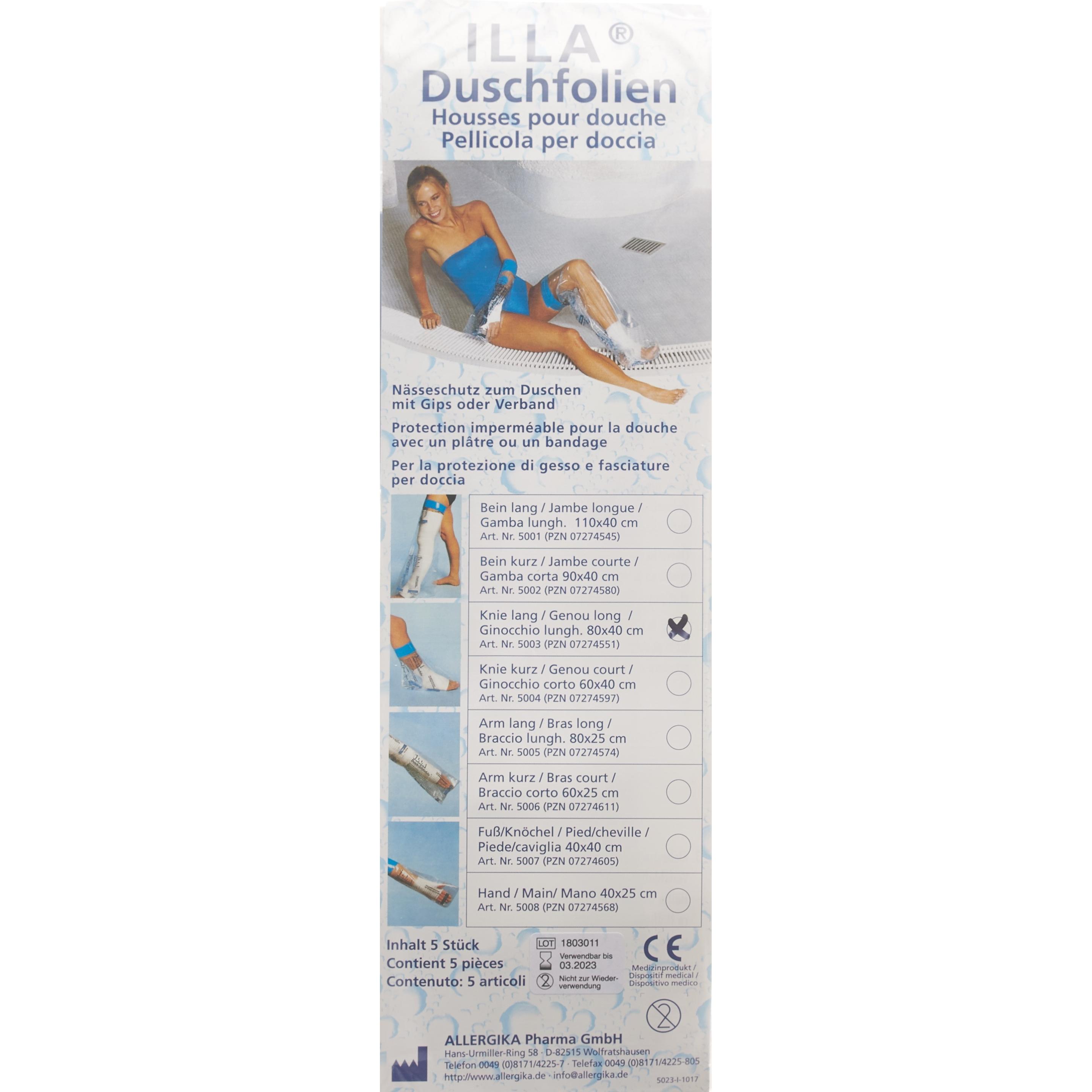 Illa, Senioren Alltagshilfe, Dusch Schutzfolie 80x40cm Fuss Knie (Duschen / Baden)