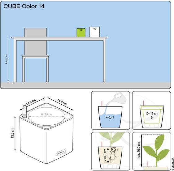 Actual product image Lechuza Cube Color (17 cm)