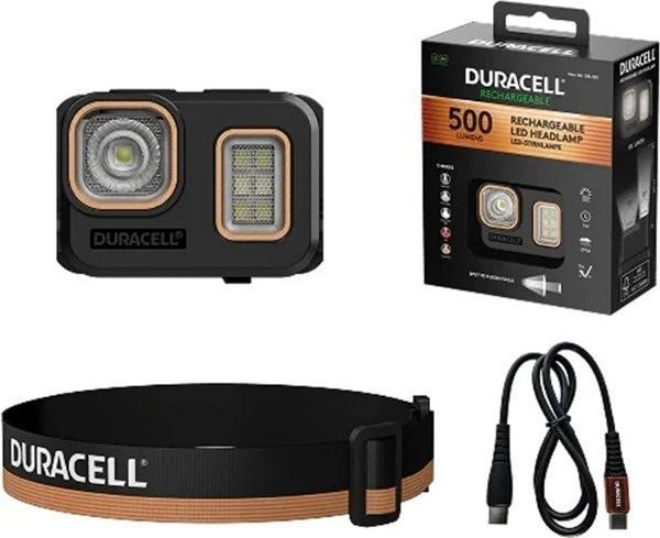 Produktbild Duracell DH500R Stirnlampe schwarz orange (500 lm)