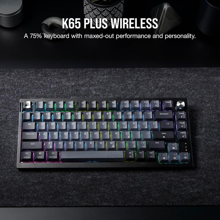 Actual product image Corsair Klaviatūra K65 Plus Belaidė mechaninė KB (Eng. Int., Wireless)
