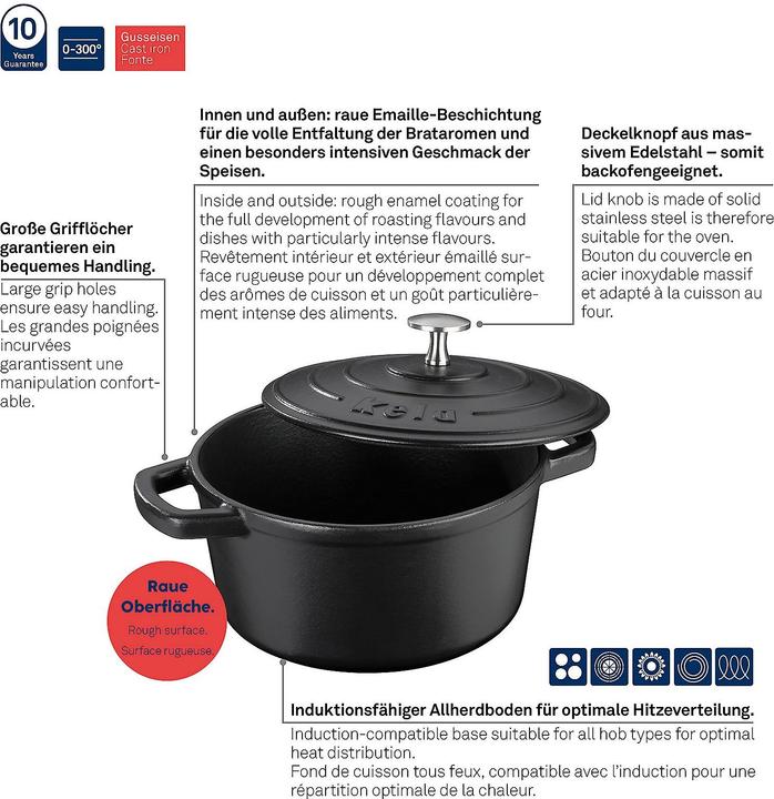 Image du produit Kela Calido (21 cm, Cocotte + faitout, Fonte d'aluminium)