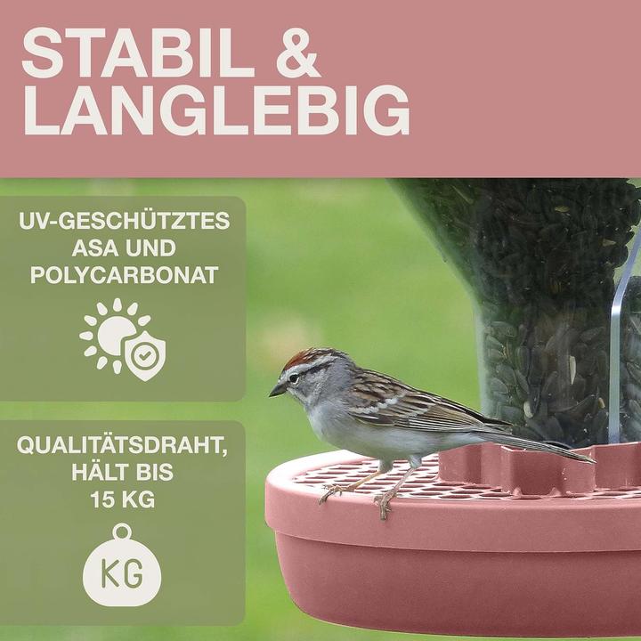 Actual product image Swissinno Vogel-Futtersilo Davos dusty rose SMART BIRDS