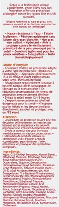 Immagine prodotto Vision Every Day Sun Protection SPF 50 Protezione solare a lunga durata resistente all'acqua 100ml (Crema solare, SPF 50, 100 ml)