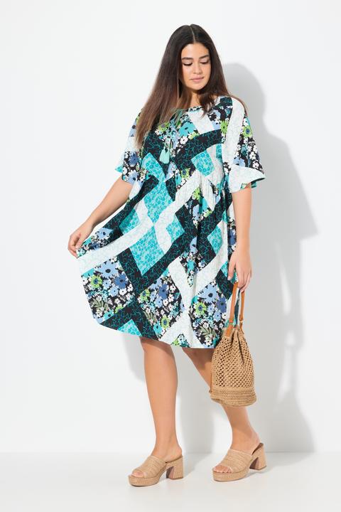 Produktbild Ulla Popken Kleid, A-Linie, Tunika-Ausschnitt, Halbarm (42, 44)
