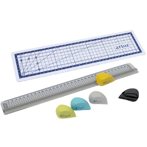 Artoz, Righello, Set di taglierini, 7 pezzi (32 cm, Materiale sintetico)