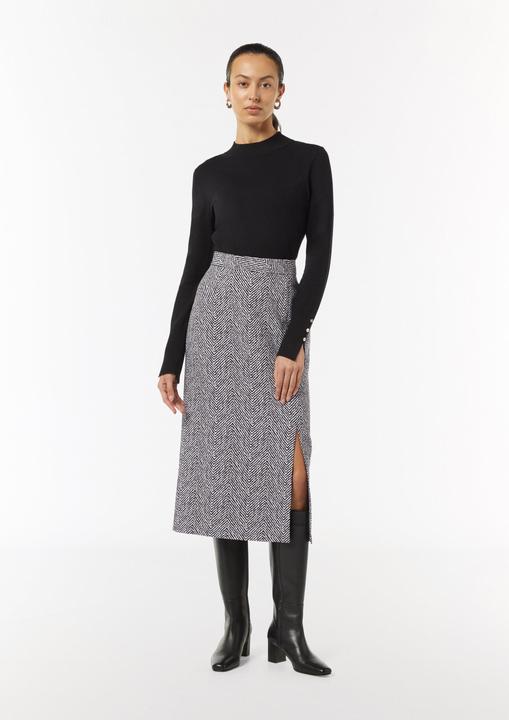 Produktbild Comma Rock Midirock aus Jacquard mit Schlitz (32)