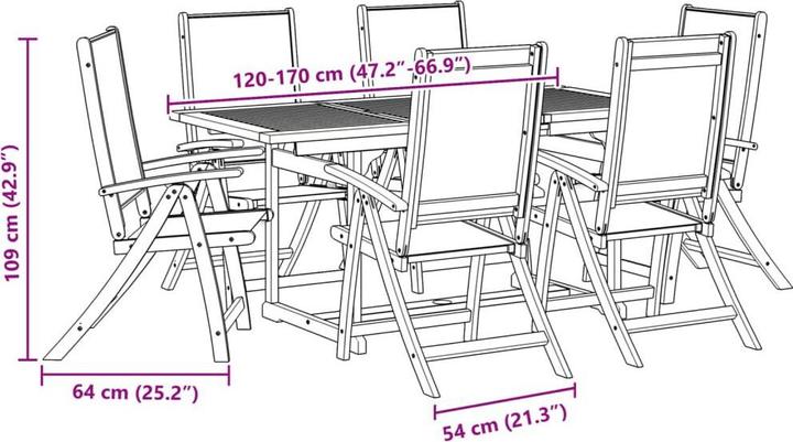 Produktbild vidaXL Garten Essgruppe (160 x 85 x 75 cm)