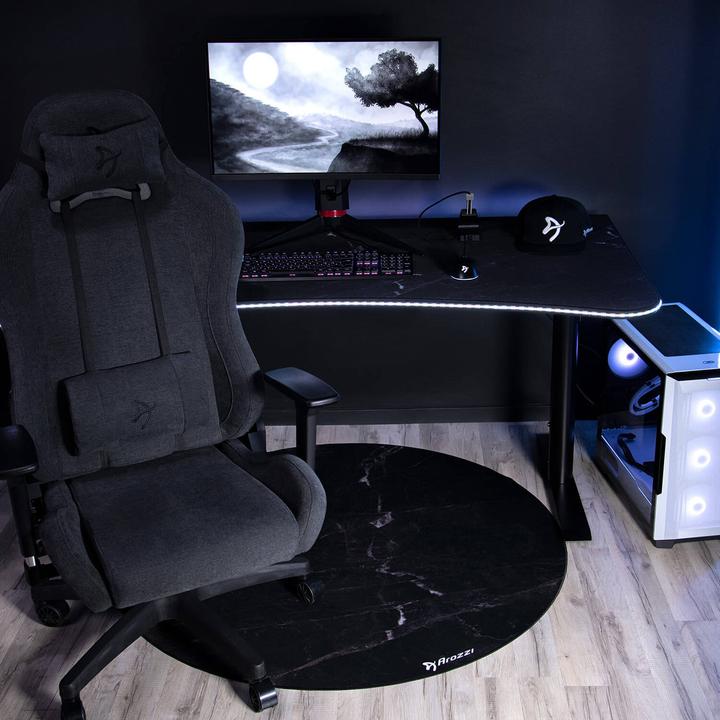 Actual product image Arozzi Computer chairs / desks ZONA Round Floor Pad - Black Marble (121 x 121 cm)