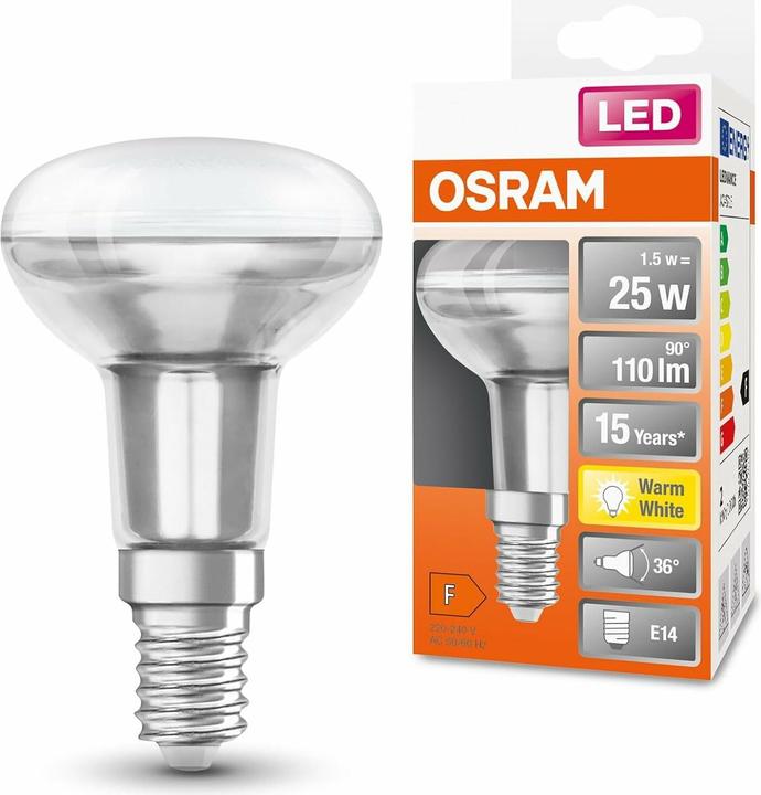 Actual product image Osram Star R50 (E14, 1.50 W, 110 lm, 1 x, F)