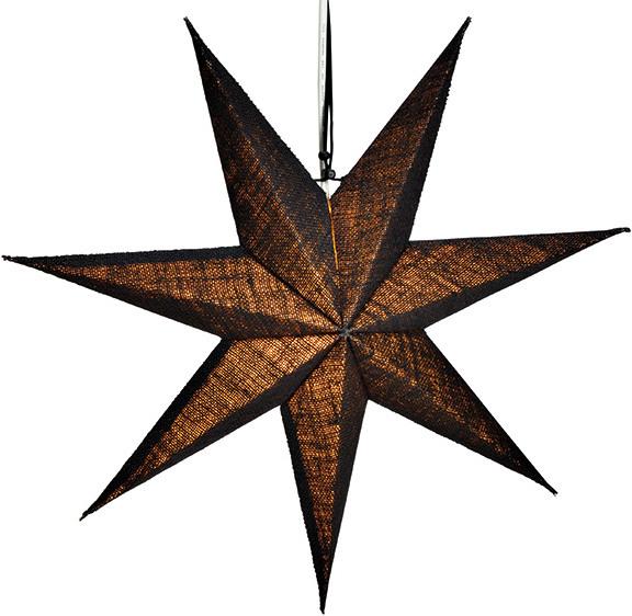 Productafbeelding G. Wurm Verlichte ster 7 punten van papier/karton, jute zwart Ø60cm